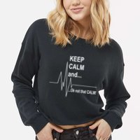 Keep calm Ok Not that calm Cropped Pullover Crew