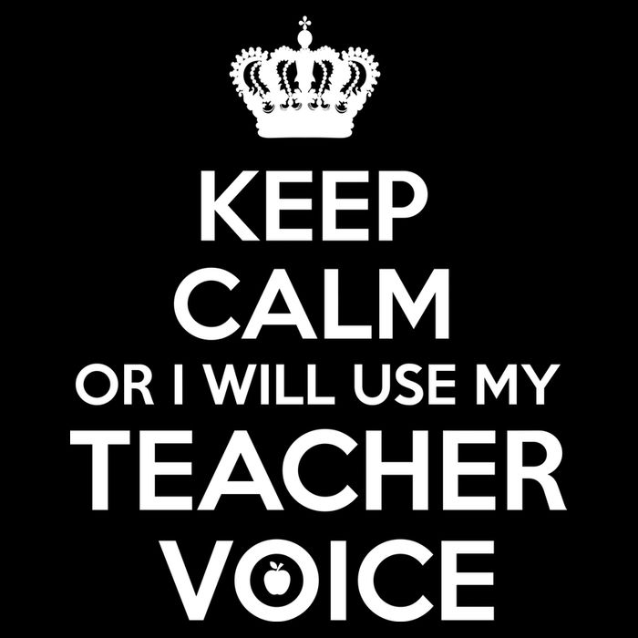 Keep Calm Or I Will Use My Teacher Voice Cropped Pullover Crew