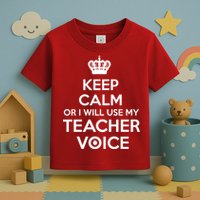 Keep Calm Or I Will Use My Teacher Voice Toddler T-Shirt