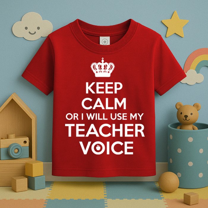 Keep Calm Or I Will Use My Teacher Voice Toddler T-Shirt