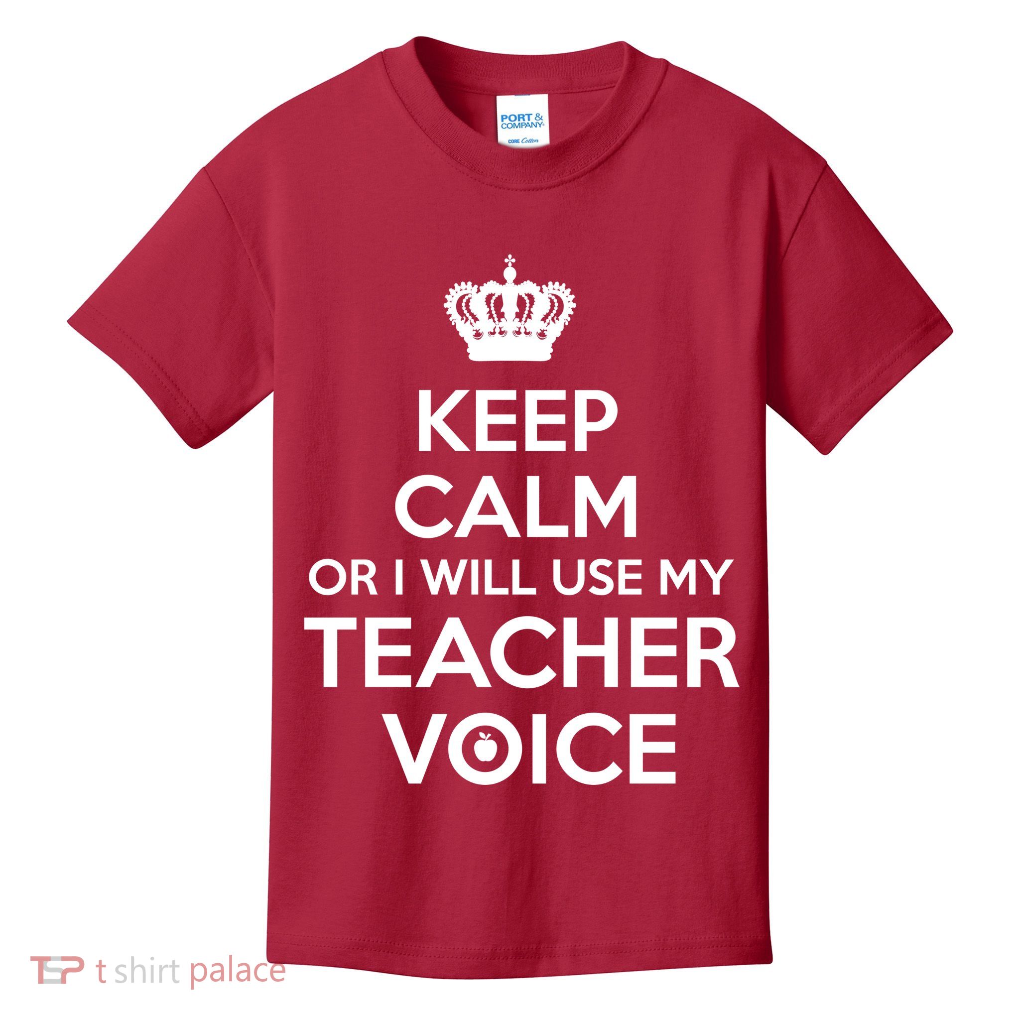 Keep Calm Or I Will Use My Teacher Voice Kids T-Shirt