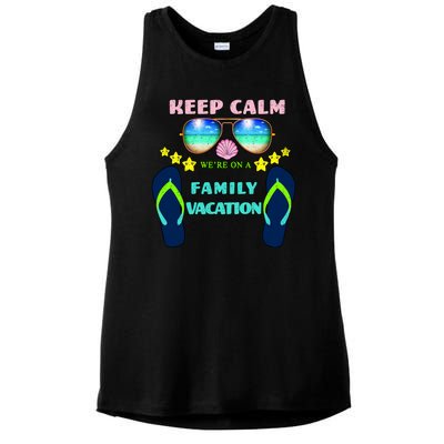 Keep Calm We're On A Family Vacation Ladies PosiCharge Tri-Blend Wicking Tank