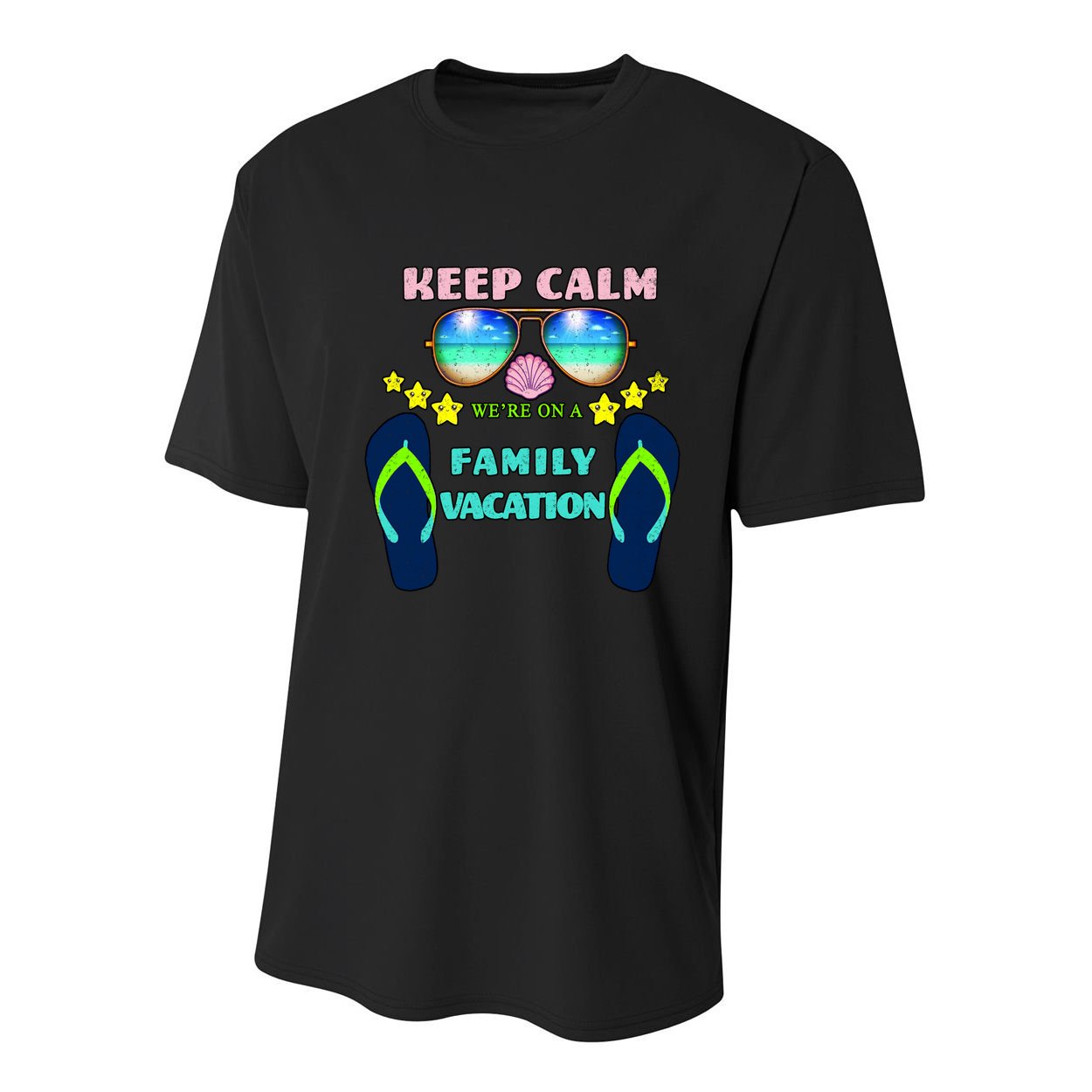 Keep Calm We're On A Family Vacation Youth Performance Sprint T-Shirt