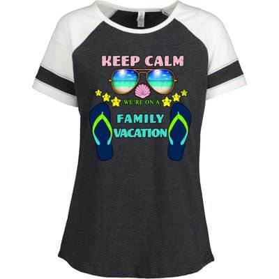 Keep Calm We're On A Family Vacation Enza Ladies Jersey Colorblock Tee