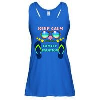 Keep Calm We're On A Family Vacation Ladies Essential Flowy Tank