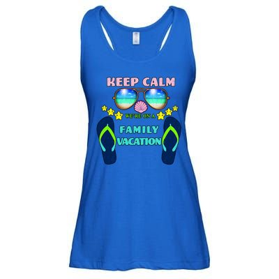 Keep Calm We're On A Family Vacation Ladies Essential Flowy Tank