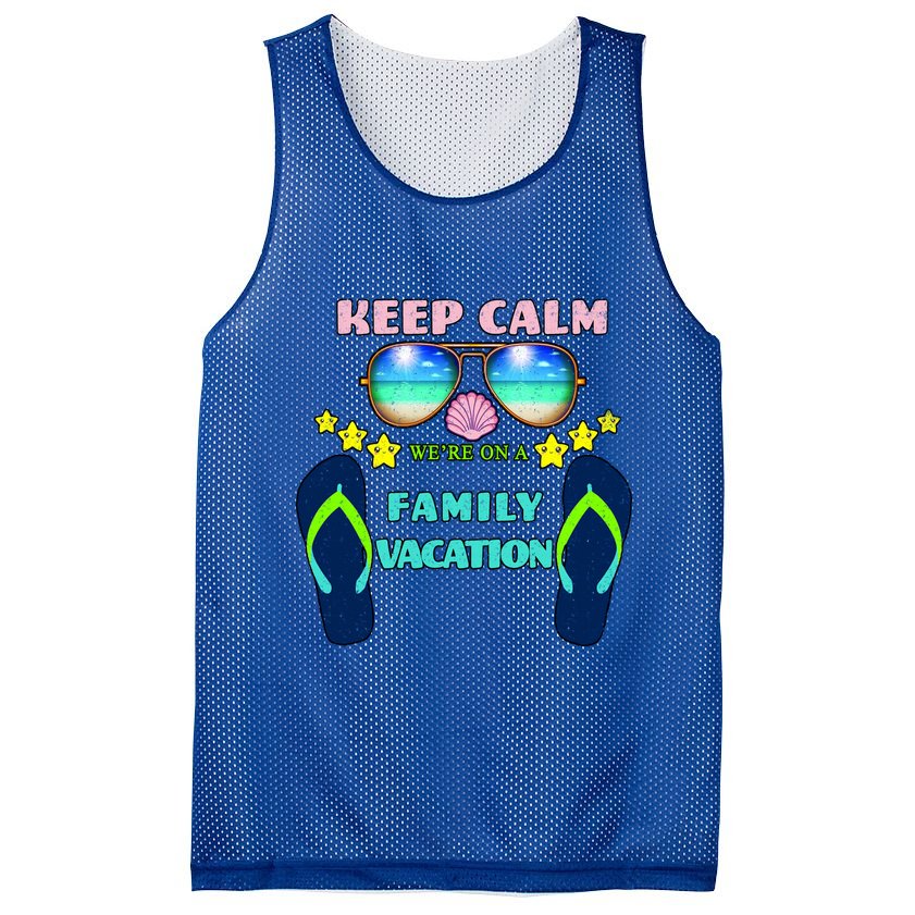 Keep Calm We're On A Family Vacation Mesh Reversible Basketball Jersey Tank