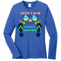 Keep Calm We're On A Family Vacation Ladies Long Sleeve Shirt