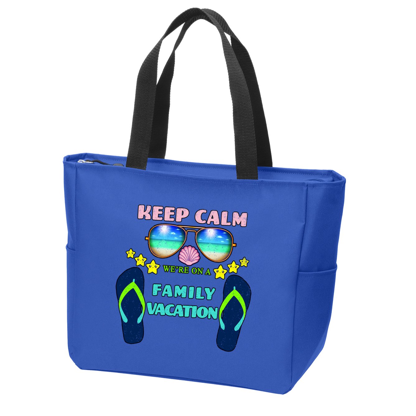 Keep Calm We're On A Family Vacation Zip Tote Bag