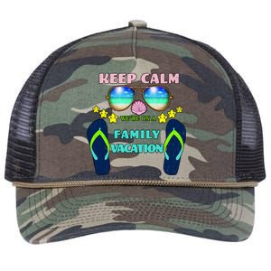 Keep Calm We're On A Family Vacation Retro Rope Trucker Hat Cap