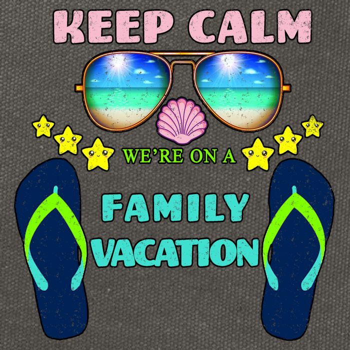Keep Calm We're On A Family Vacation Cotton Canvas Backpack