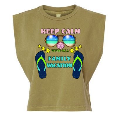 Keep Calm We're On A Family Vacation Garment-Dyed Women's Muscle Tee