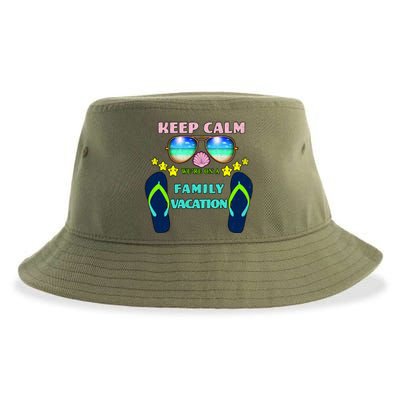 Keep Calm We're On A Family Vacation Sustainable Bucket Hat