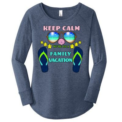 Keep Calm We're On A Family Vacation Women's Perfect Tri Tunic Long Sleeve Shirt