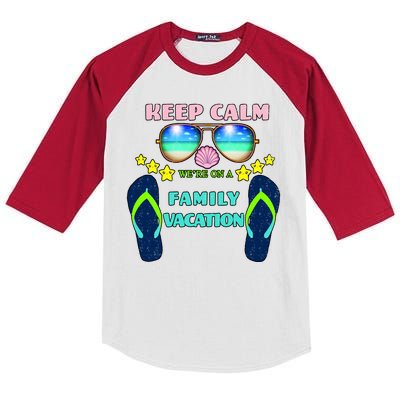 Keep Calm We're On A Family Vacation Kids Colorblock Raglan Jersey