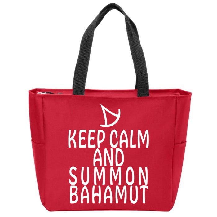 Keep Cam And Summon Bahamut FF14 Summoner Zip Tote Bag