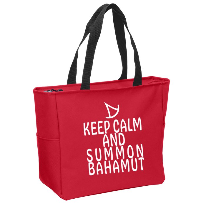 Keep Cam And Summon Bahamut FF14 Summoner Zip Tote Bag