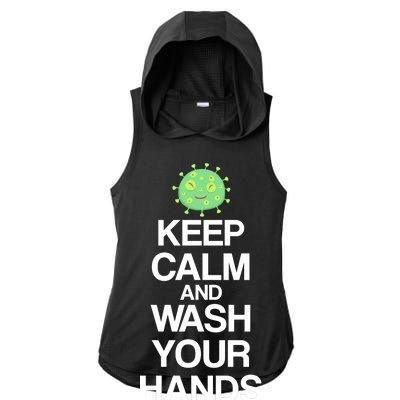 Keep Clam And Wash Your Hands Ladies PosiCharge Tri-Blend Wicking Draft Hoodie Tank