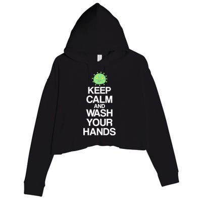 Keep Clam And Wash Your Hands Crop Fleece Hoodie