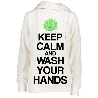 Keep Clam And Wash Your Hands Womens Funnel Neck Pullover Hood