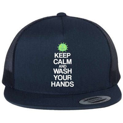 Keep Clam And Wash Your Hands Flat Bill Trucker Hat