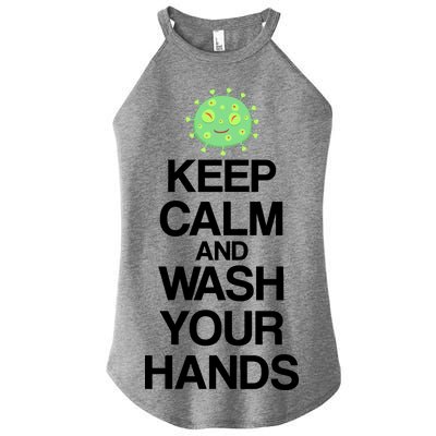 Keep Clam And Wash Your Hands Women’s Perfect Tri Rocker Tank