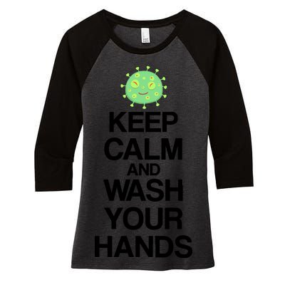 Keep Clam And Wash Your Hands Women's Tri-Blend 3/4-Sleeve Raglan Shirt