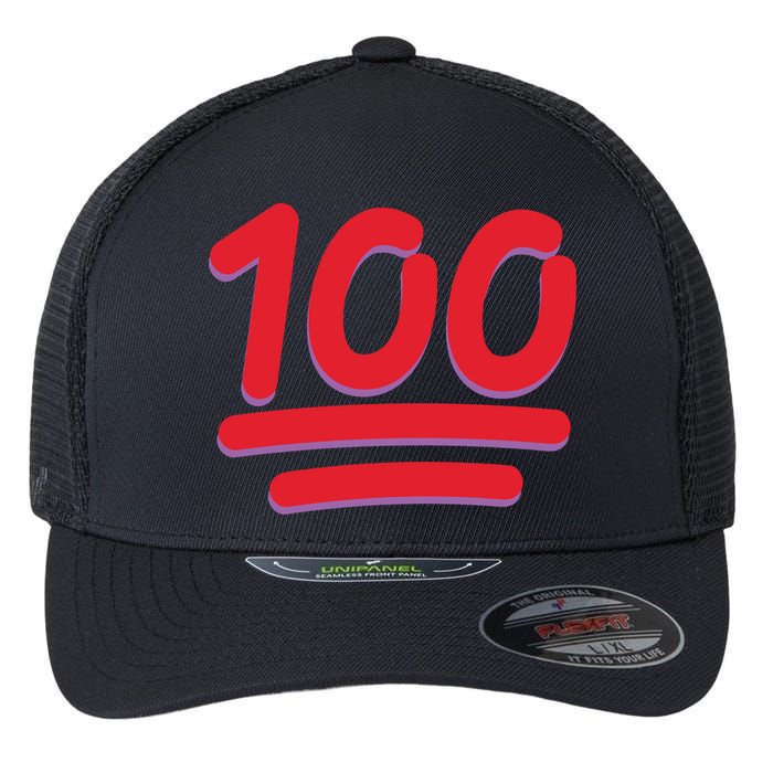 Keep It 100 One Hundred Emoji Flexfit Unipanel Trucker Cap