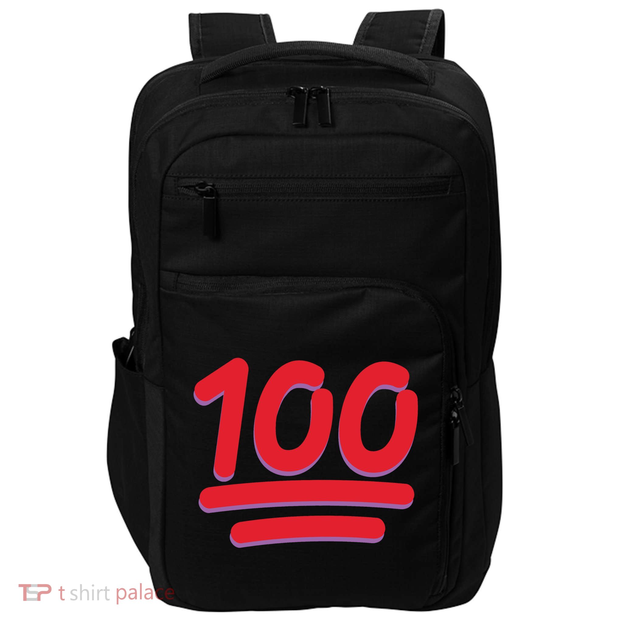 Keep It 100 One Hundred Emoji Impact Tech Backpack
