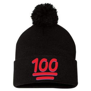 Keep It 100 One Hundred Emoji Pom Pom 12in Knit Beanie