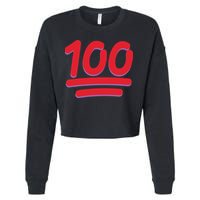 Keep It 100 One Hundred Emoji Cropped Pullover Crew