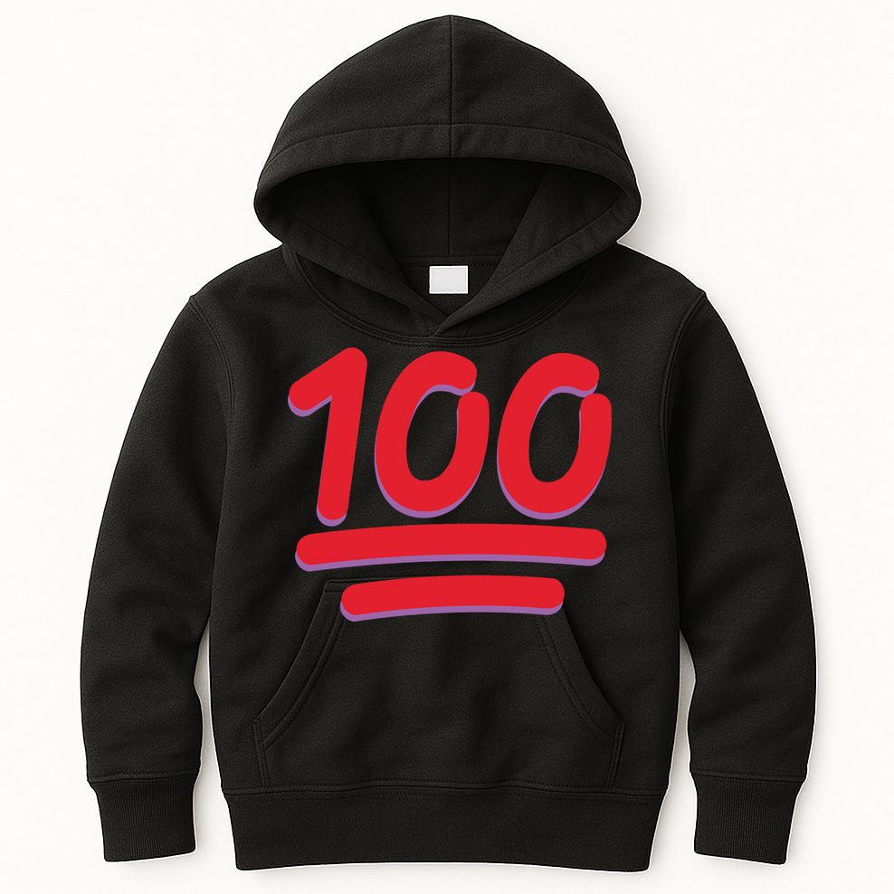 Keep It 100 One Hundred Emoji Kids Hoodie