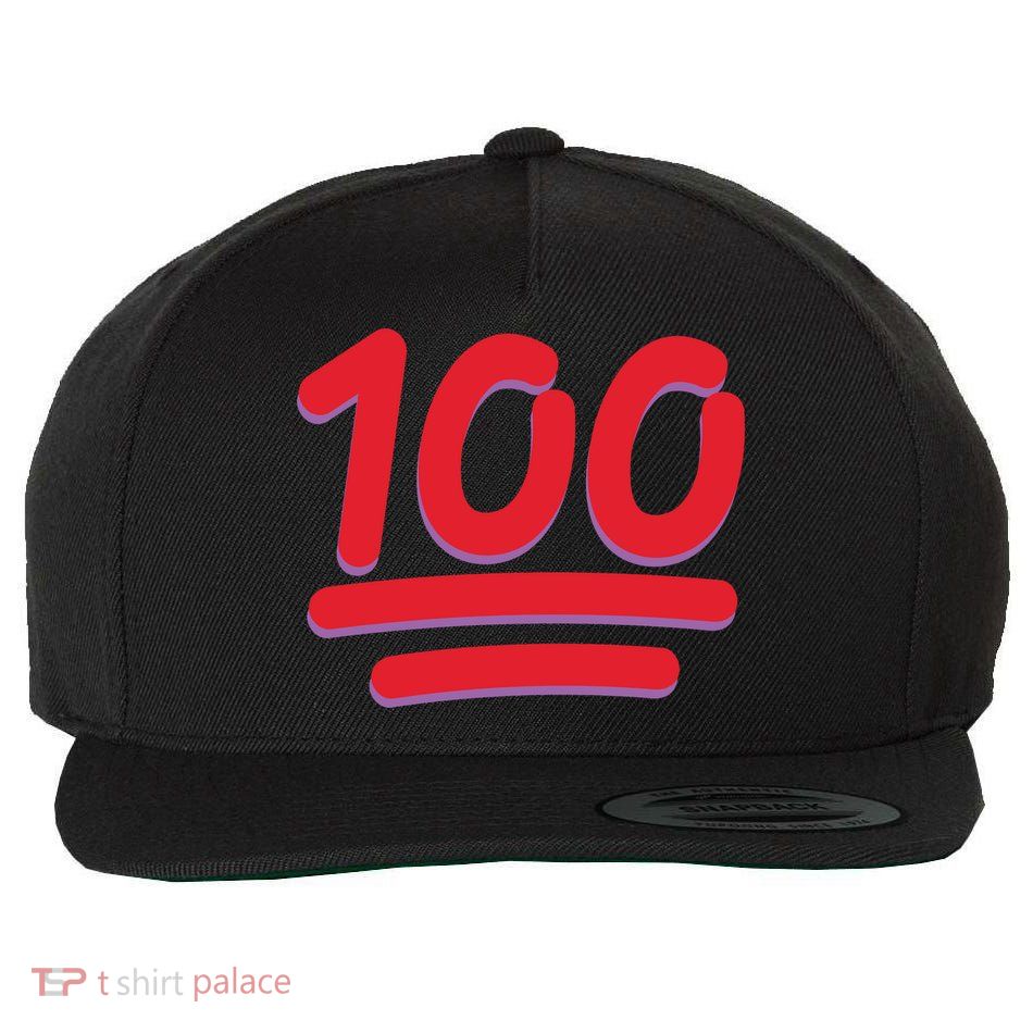Keep It 100 One Hundred Emoji Wool Snapback Cap