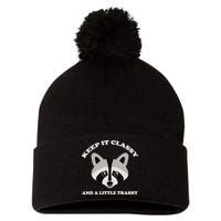 Keep It Classy And A Little Trashy Pom Pom 12in Knit Beanie