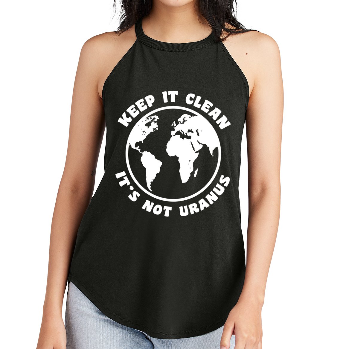 Keep It Clean It's Not Uranus Women's Perfect Tri Rocker Tank