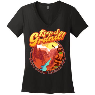 Keep It Grand! Great Canyon National Park Women's V-Neck T-Shirt