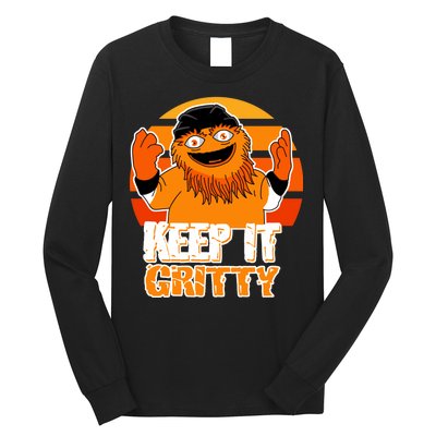 Keep It Gritty Retro Hockey Mascot Long Sleeve Shirt