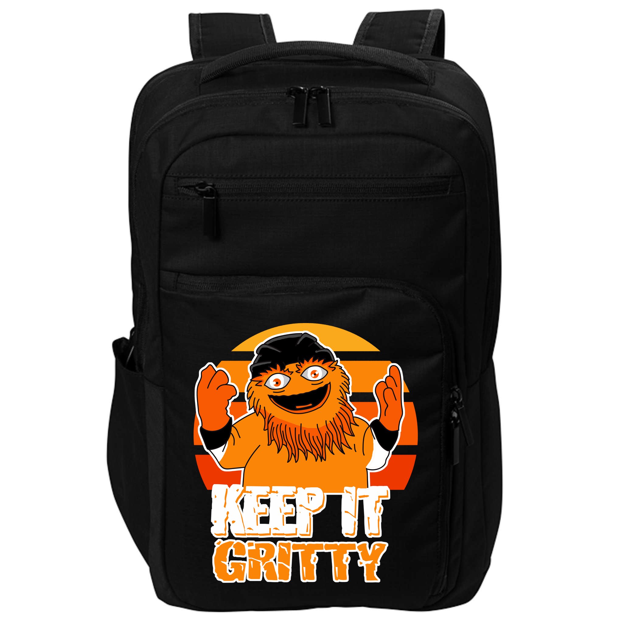 Keep It Gritty Retro Hockey Mascot Impact Tech Backpack