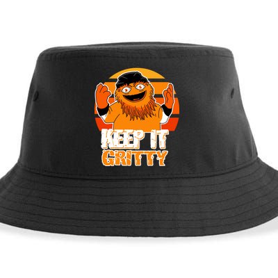 Keep It Gritty Retro Hockey Mascot Sustainable Bucket Hat