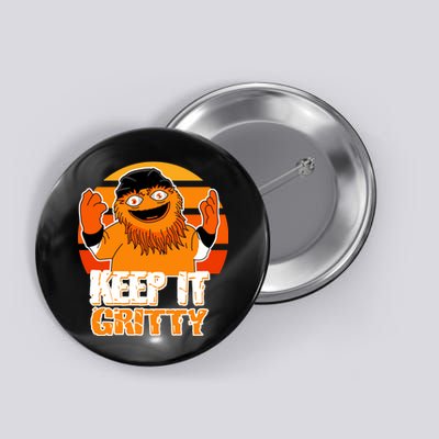 Keep It Gritty Retro Hockey Mascot Button