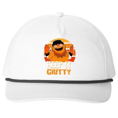 Keep It Gritty Retro Hockey Mascot Snapback Five-Panel Rope Hat