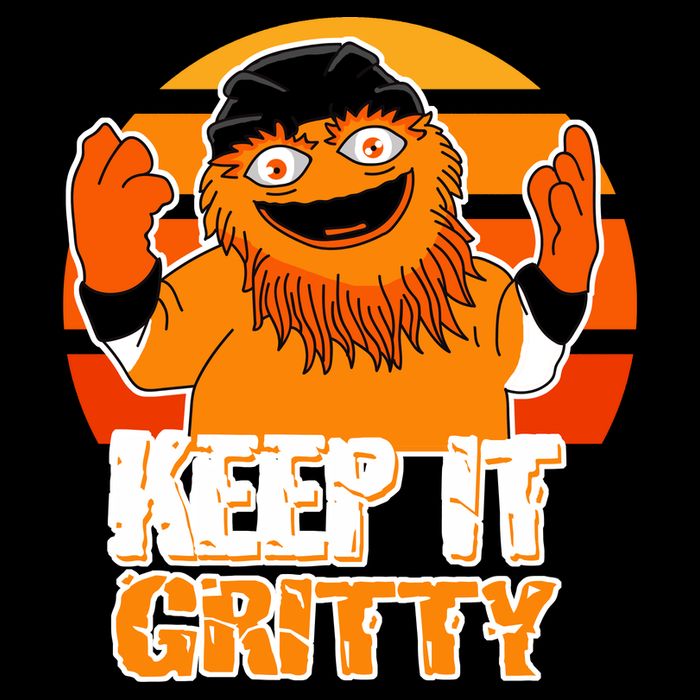 Keep It Gritty Retro Hockey Mascot Drawstring Bag