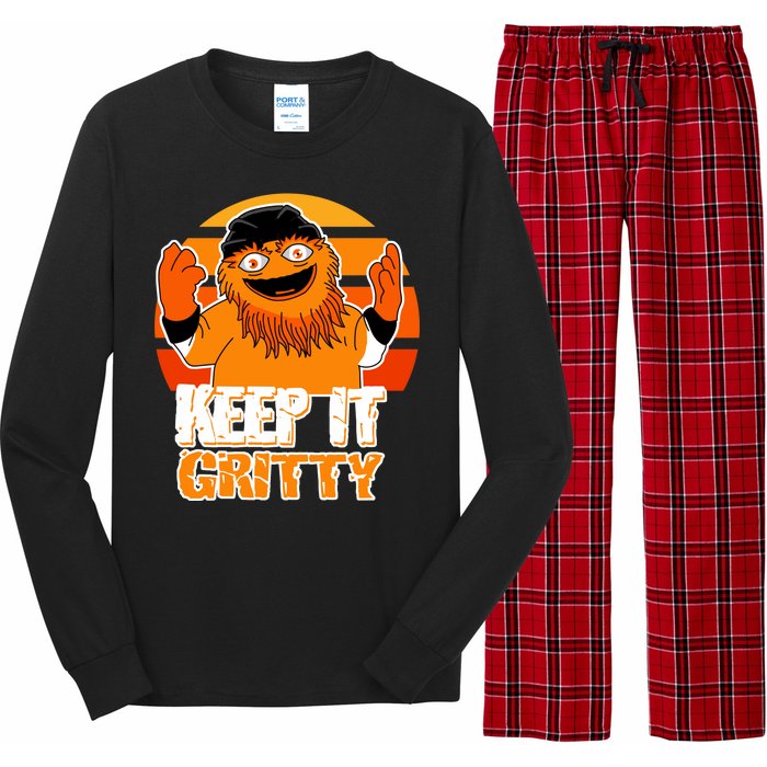 Keep It Gritty Retro Hockey Mascot Long Sleeve Pajama Set