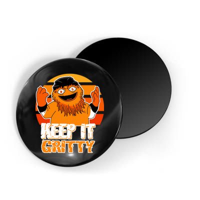 Keep It Gritty Retro Hockey Mascot Magnet