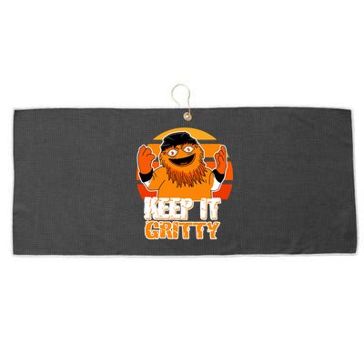 Keep It Gritty Retro Hockey Mascot Large Microfiber Waffle Golf Towel