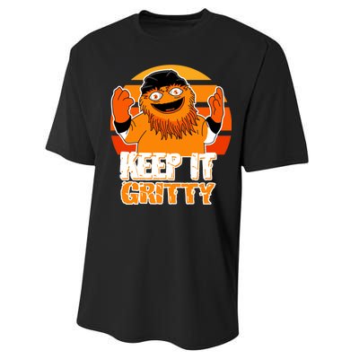 Keep It Gritty Retro Hockey Mascot Performance Sprint T-Shirt