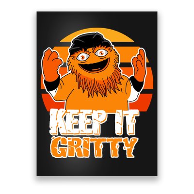 Keep It Gritty Retro Hockey Mascot Poster