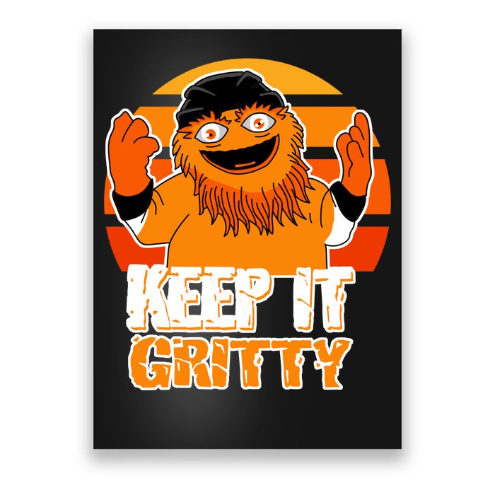 Keep It Gritty Retro Hockey Mascot Poster