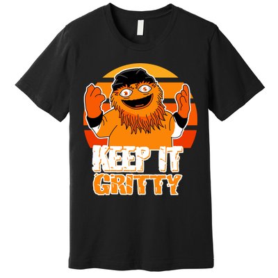 Keep It Gritty Retro Hockey Mascot Premium T-Shirt
