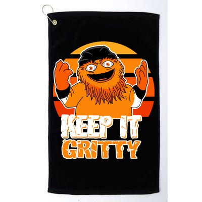 Keep It Gritty Retro Hockey Mascot Golf Towel